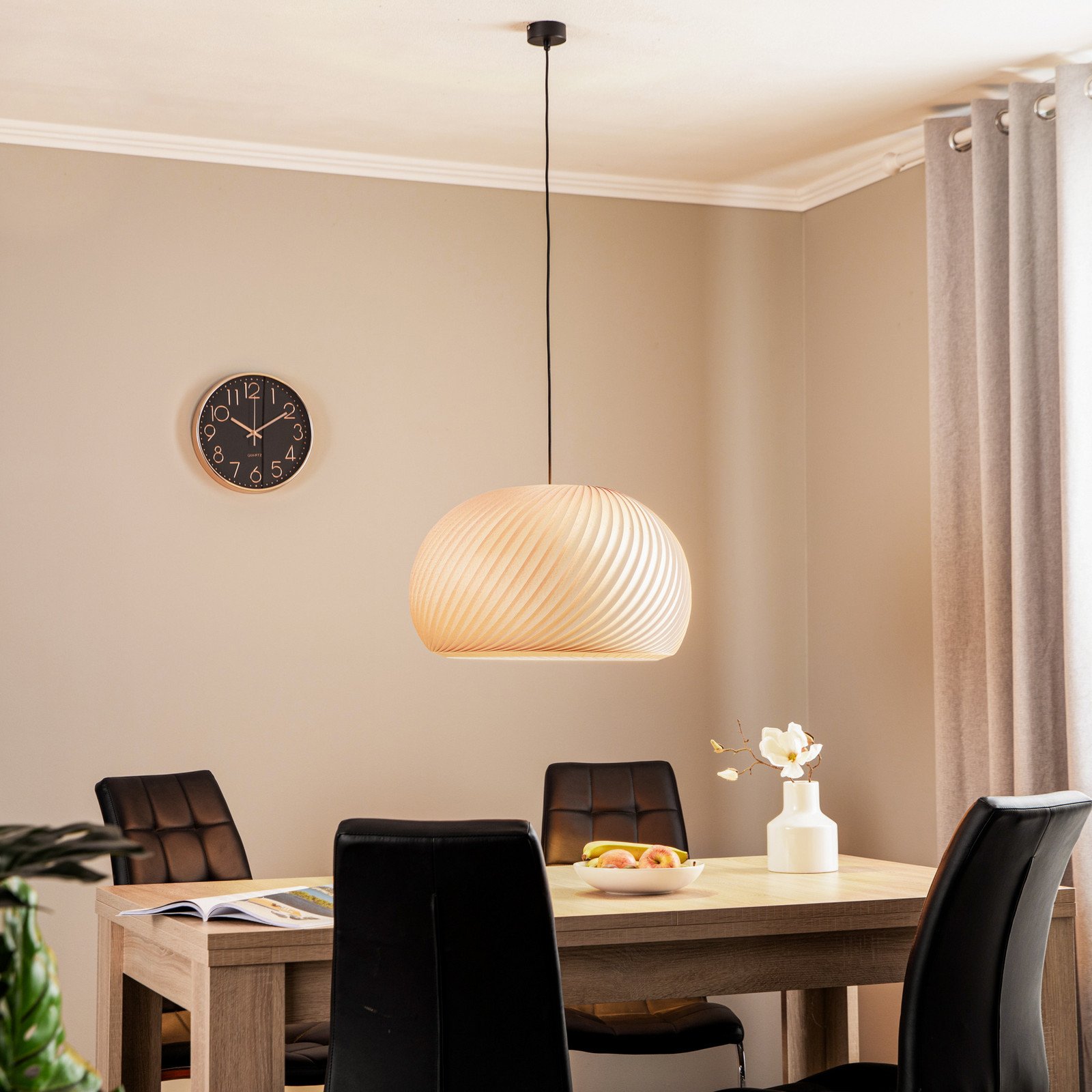 ALDEX Lampă suspendată Janne lemn de fag Ø 53 cm E27 - Camera de zi / sufragerie - modern - lemn de stejar negru