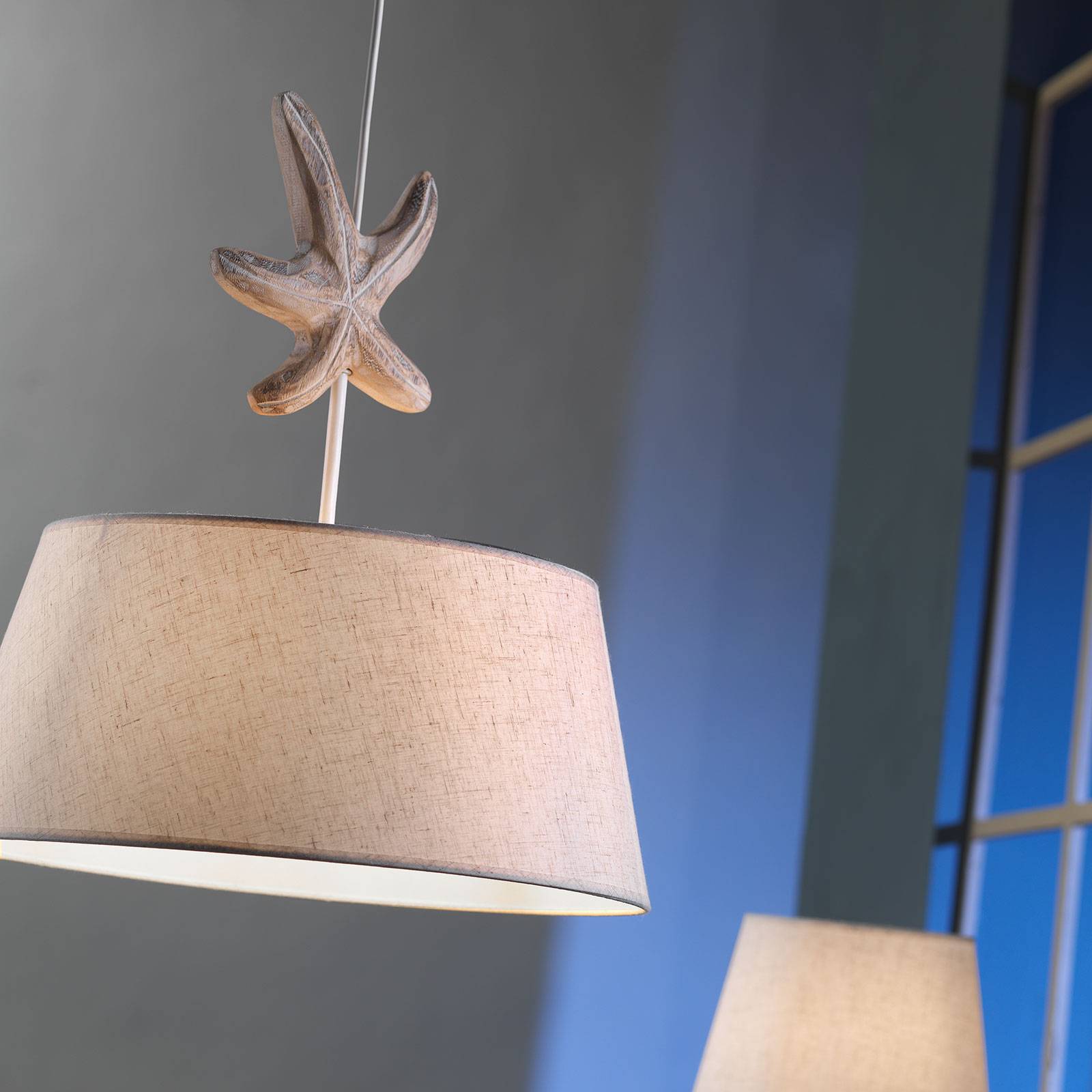 Suspension Stellina abat-jour tissu, étoile de mer