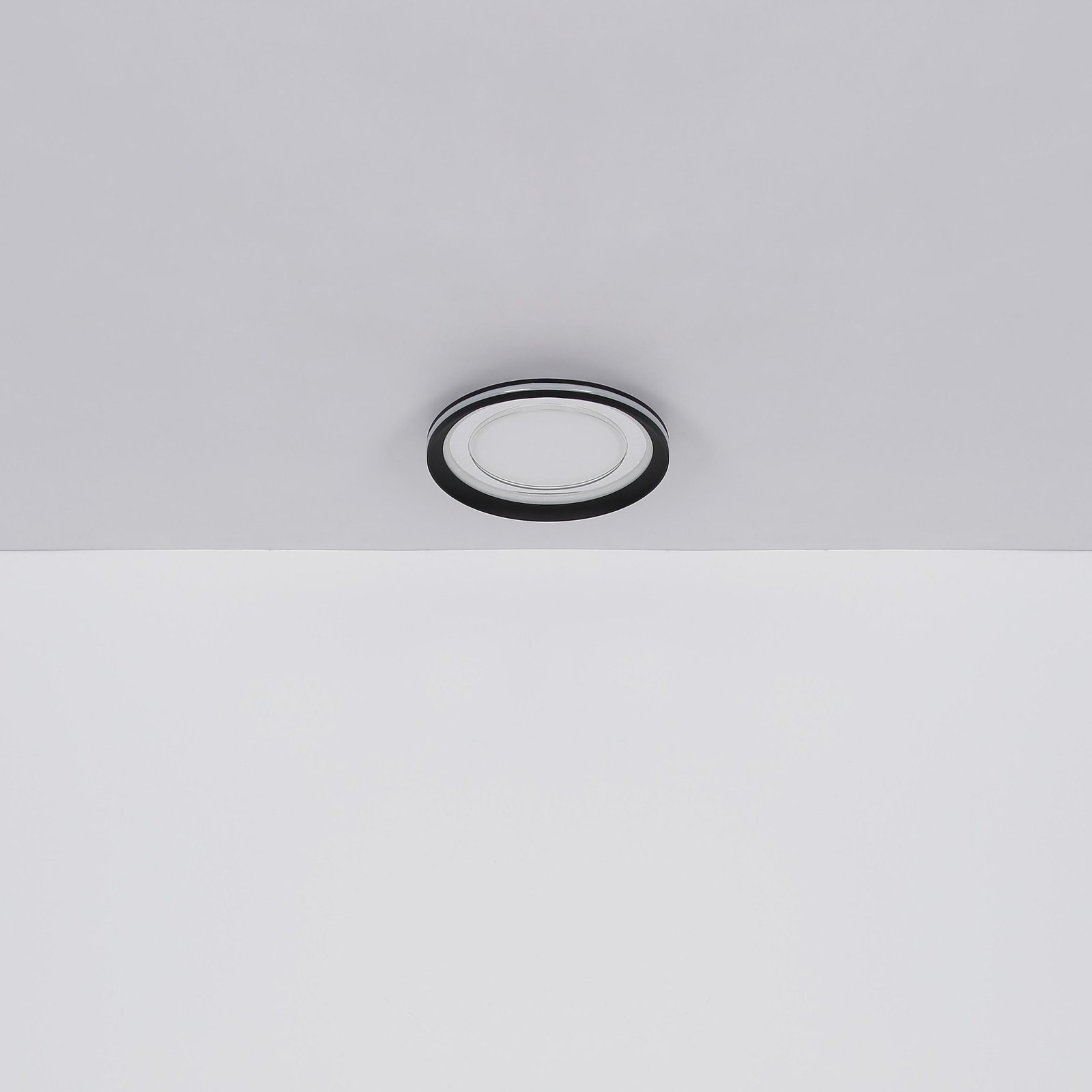 Clarino plafondlamp, Ø 41,5 cm, zwart, acryl, CCT