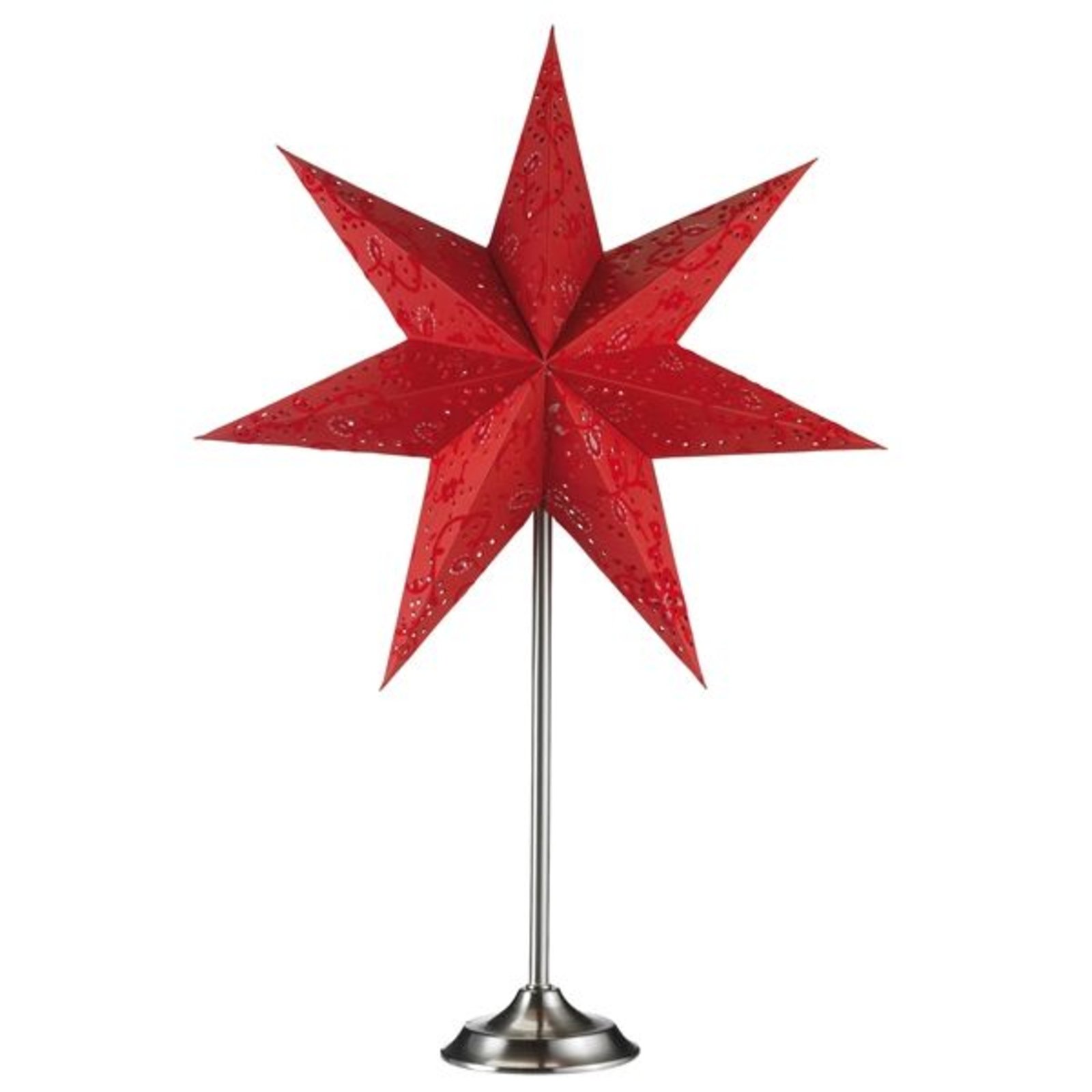 Настолна лампа звезда Aratorp в червено, 45 x 64 cm