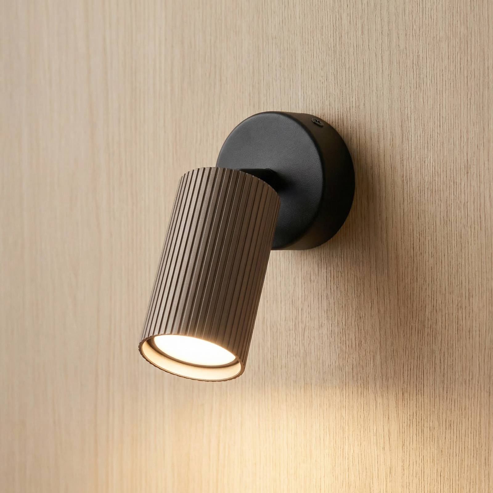 TK Lighting Spot pour plafond Tune, à 1 lampe, marron, métal, Ø 15 cm, GU10