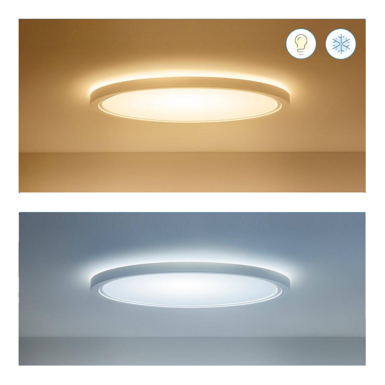 WiZ SuperSlim lampa sufitowa LED RGBW Ø54cm biała