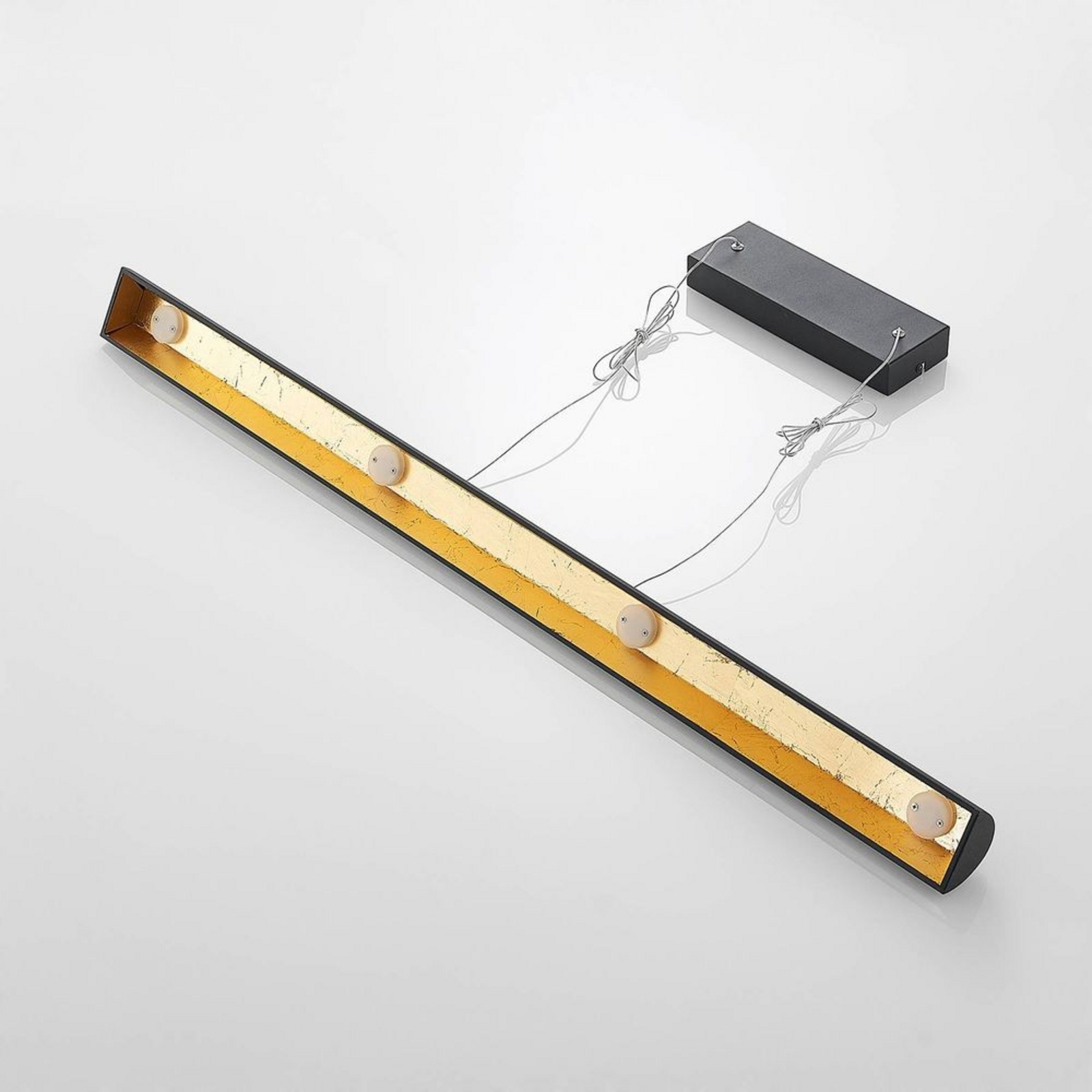 Solvina LED Lustră Pendul Black/Gold - Lindby