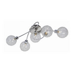 Lindby Deckenlampe Ticino, 65 cm, 5-flammig, Metall, Glas