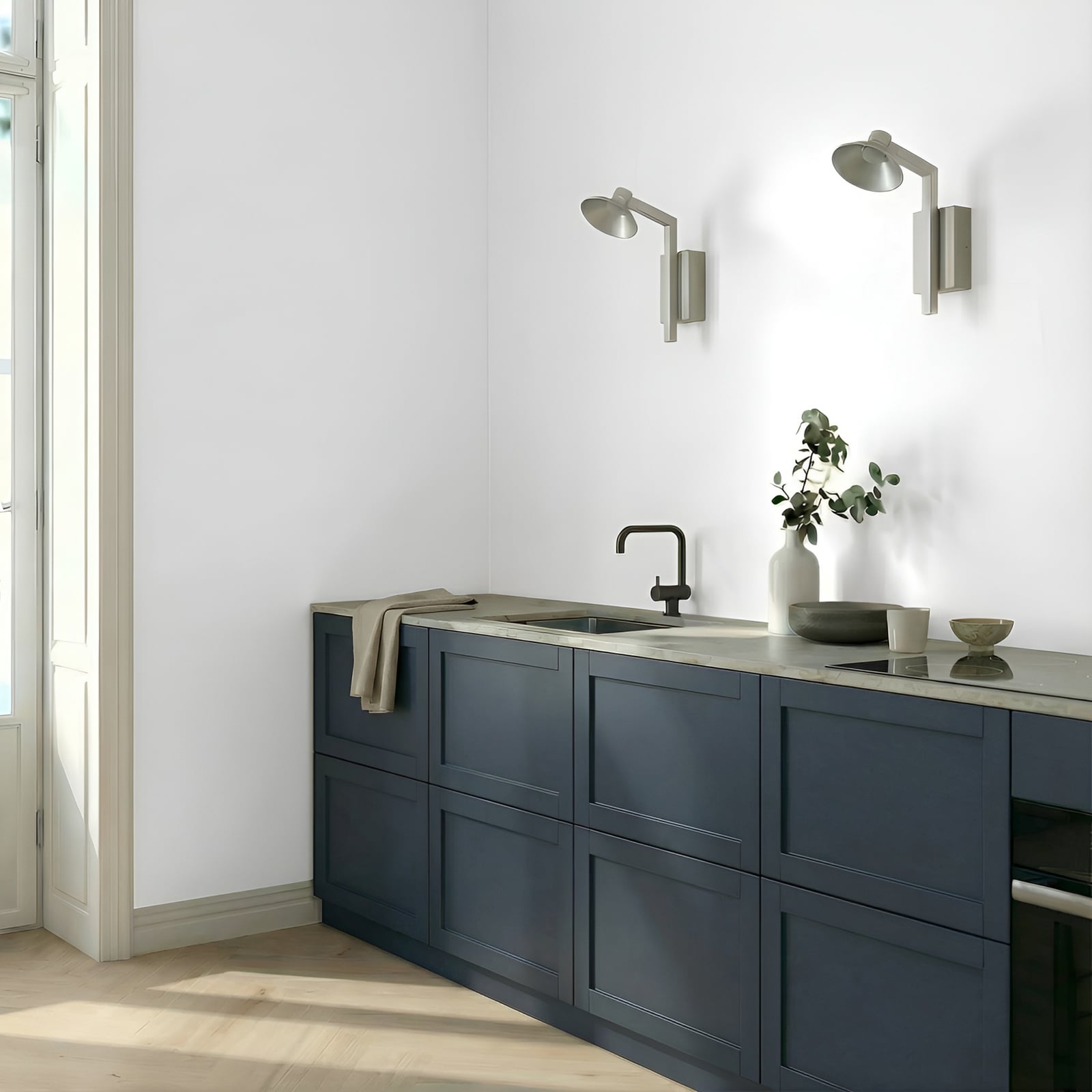 Steve LED-Wandleuchte, alu, 24cm, USB, dimmbar - Lucande