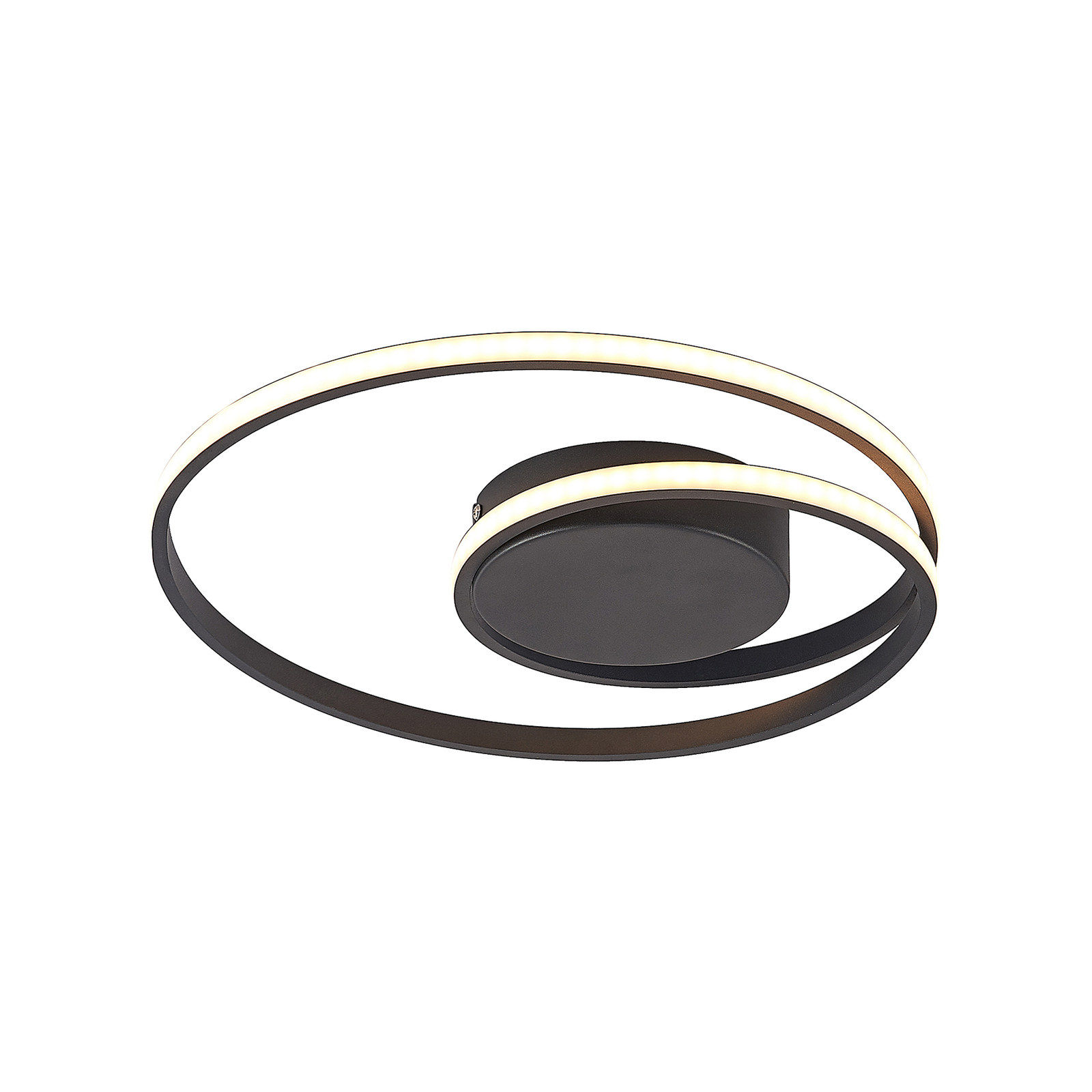 Lindby LED-Deckenleuchte Youna, schwarz, Alu, 39 cm, dimmbar