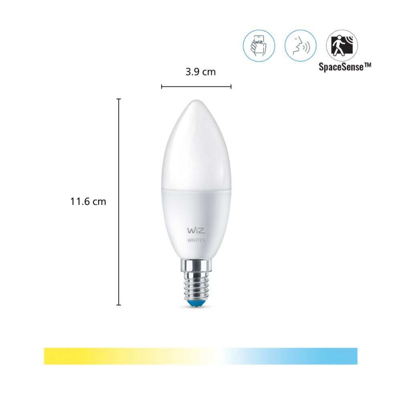 Lampadina Smart TW 4,9W 470lm 2700-6500K Candela E14 - WiZ