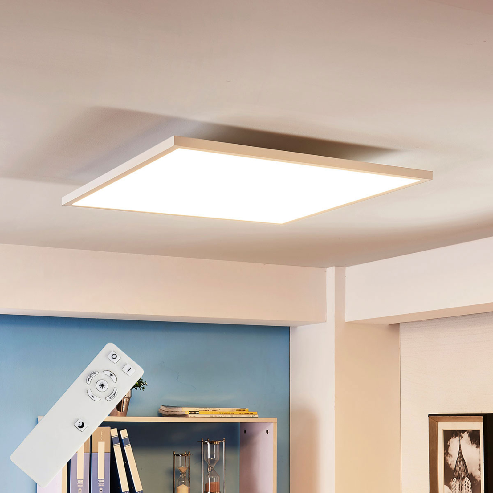 Arcchio Adj. luminous colour LED panel Philia, 59.5 cm, for Living / Dining Room, Metal, PMMA, 30 W, energy efficiency: A+, L: 59.5 cm, W: 59.5 cm, H: 5.5 cm