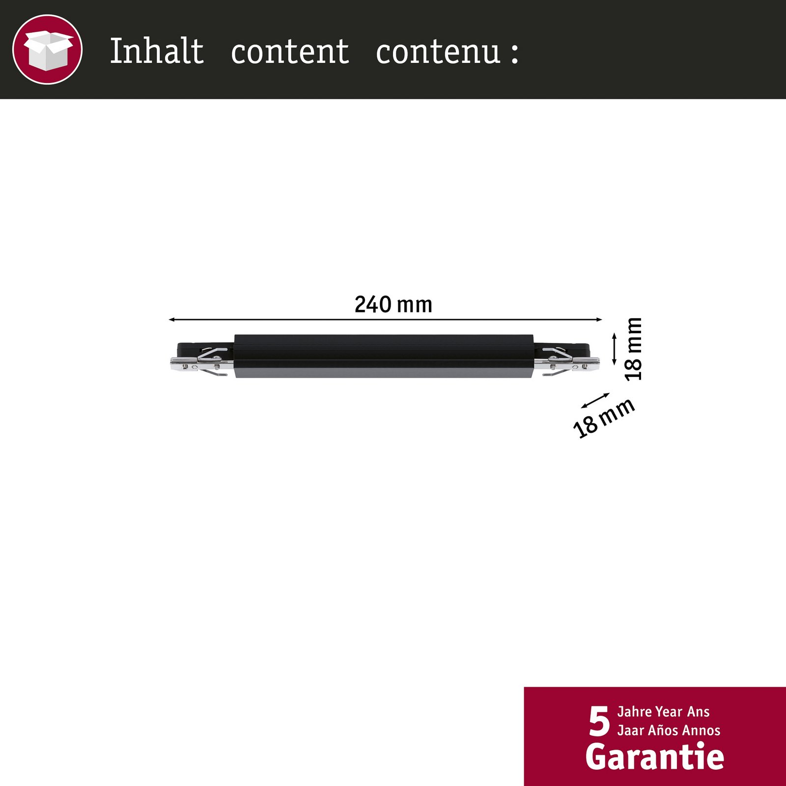 Paulmann URail adapter za šinu, Zigbee zatamnjivanje/preključivanje, crni