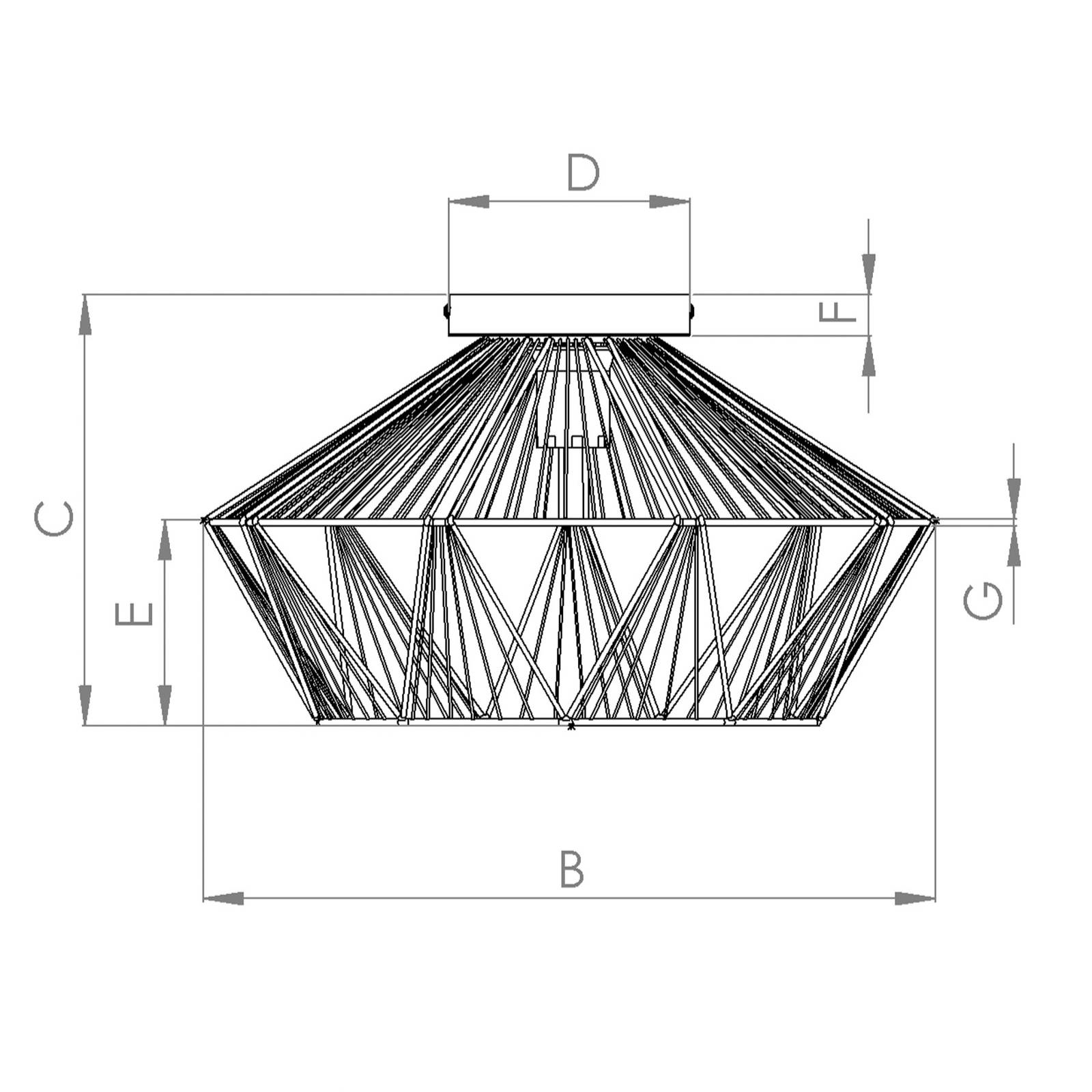 Lampa sufitowa Adwickle klosz z naturalnej przędzy