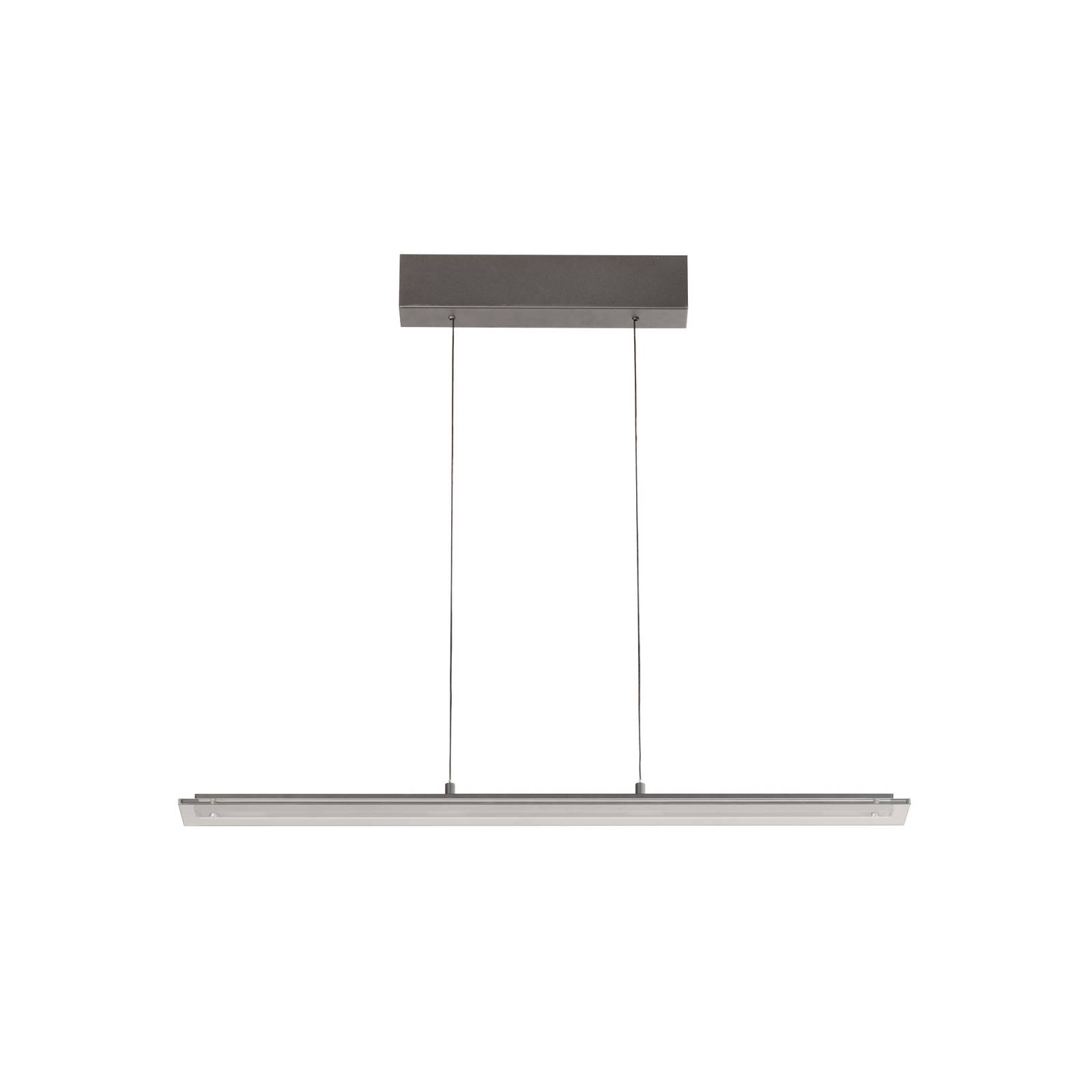 LED-Hängelampe Torvi, sandgrau/rauchgrau, 88 cm Metall/Glas günstig online kaufen