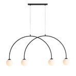 Żyrandol Alison, czarno-biały, 4-punktowy, łuk 129 cm – ALDEX