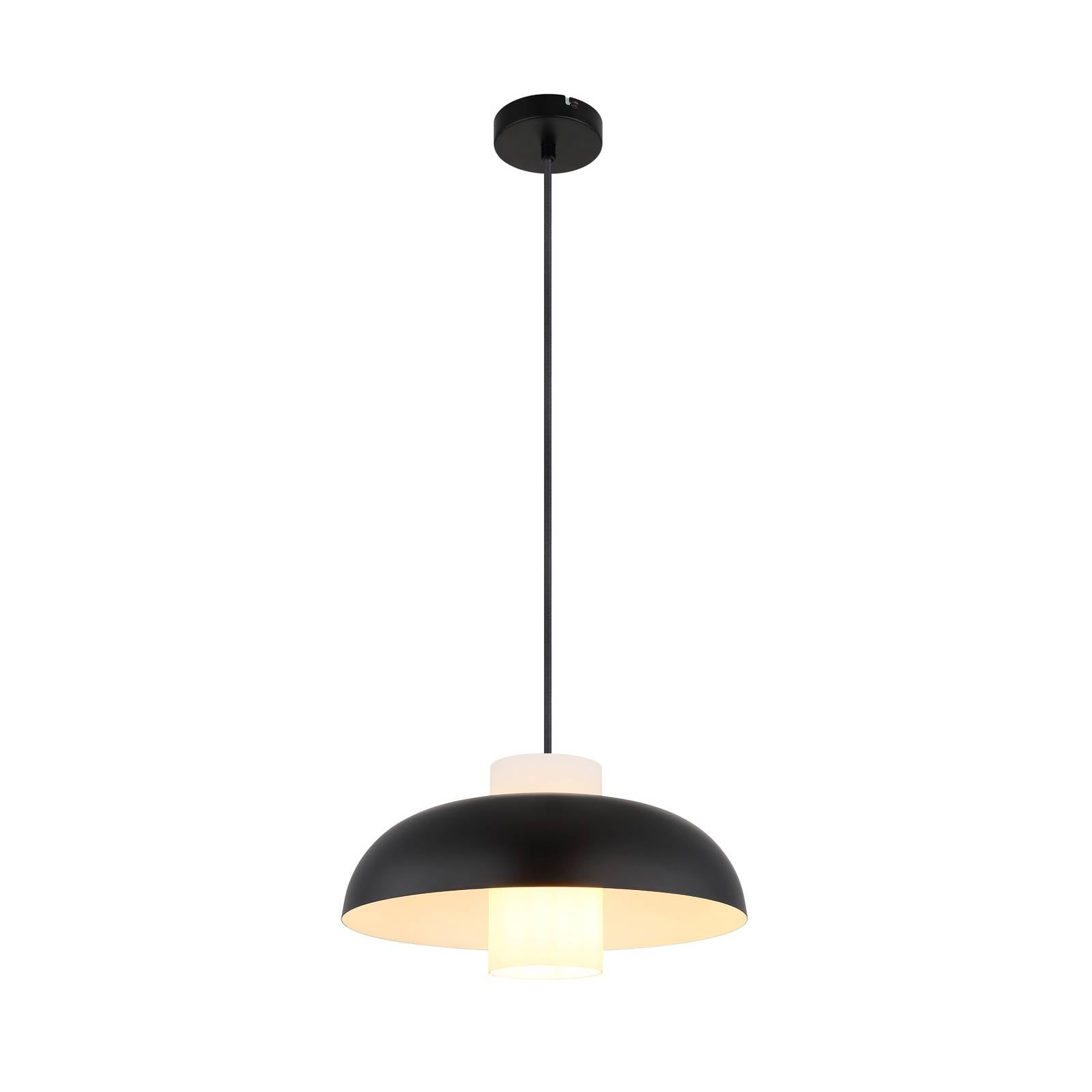 Pendellampe Lowe, schwarz matt, Ø 38 cm, Metall