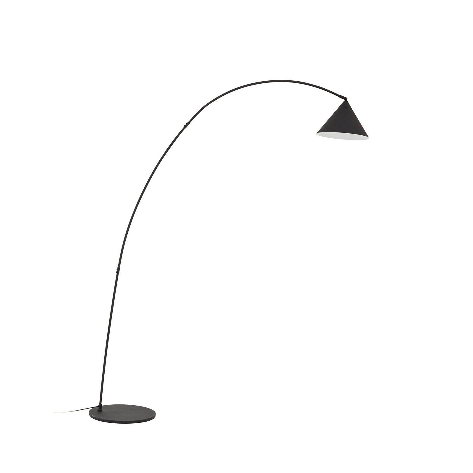 Lindby Bogenlampe Triangolo, schwarz, Höhe 195cm, Metall E27