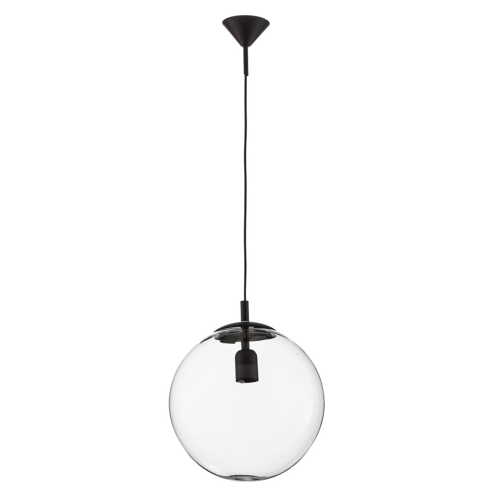 Hängelampe 562, Glas klar, Kappe/Baldachin schwarz