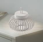 JUST LIGHT. Lampă de masă Akuba LED reîncărcabilă, alb, 22 cm, bambus