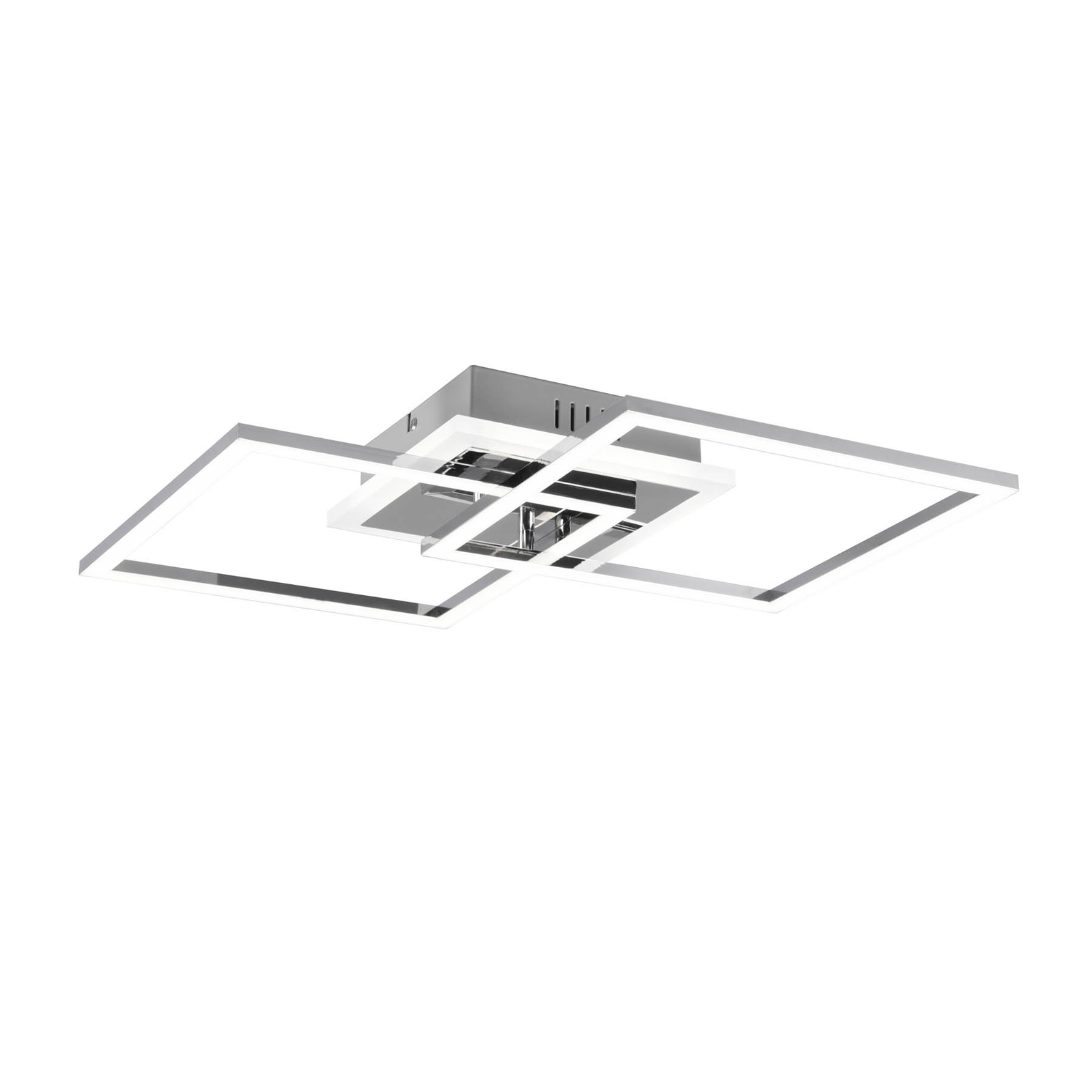 Venida LED ceiling light, square, chrome