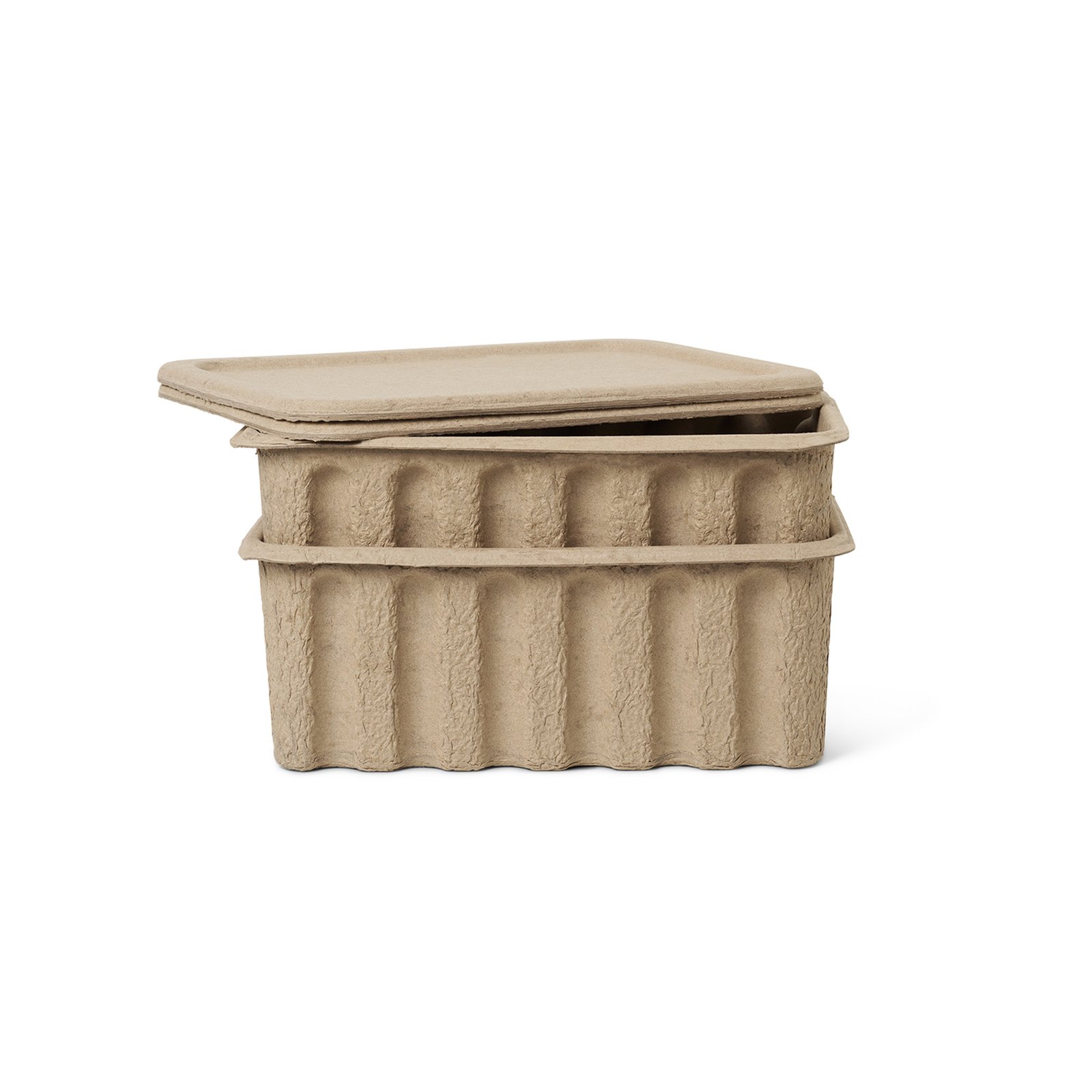 ferm LIVING storage box Paper Pulp, 40 x 30 cm, set of 2