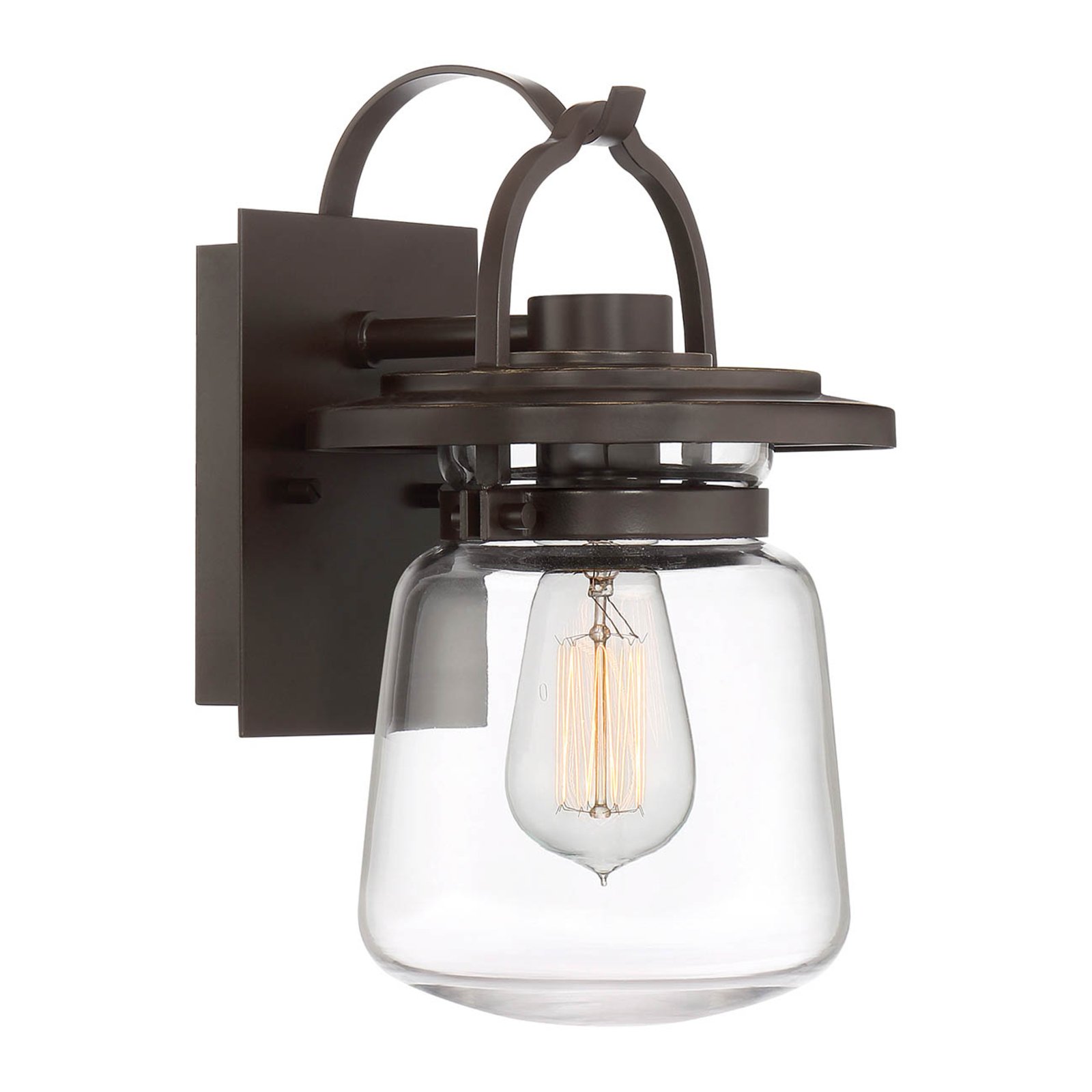 Lasalle outdoor wall lamp, black/clear
