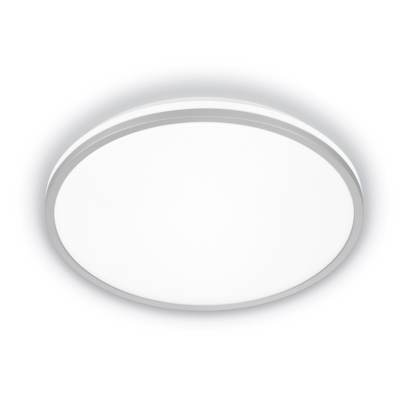 LED ceiling light Pulap A, matt chrome, Ø 33 cm, plastic