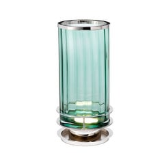 Lampada da tavolo Arno, verde, nichel lucido
