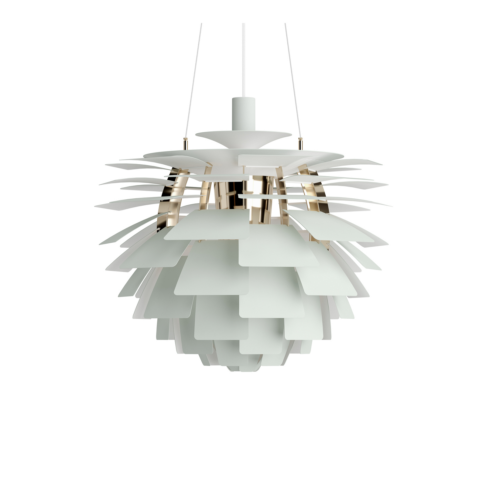 Hanglamp PH Artichoke groen/messing Ø 60 cm Louis Poulsen