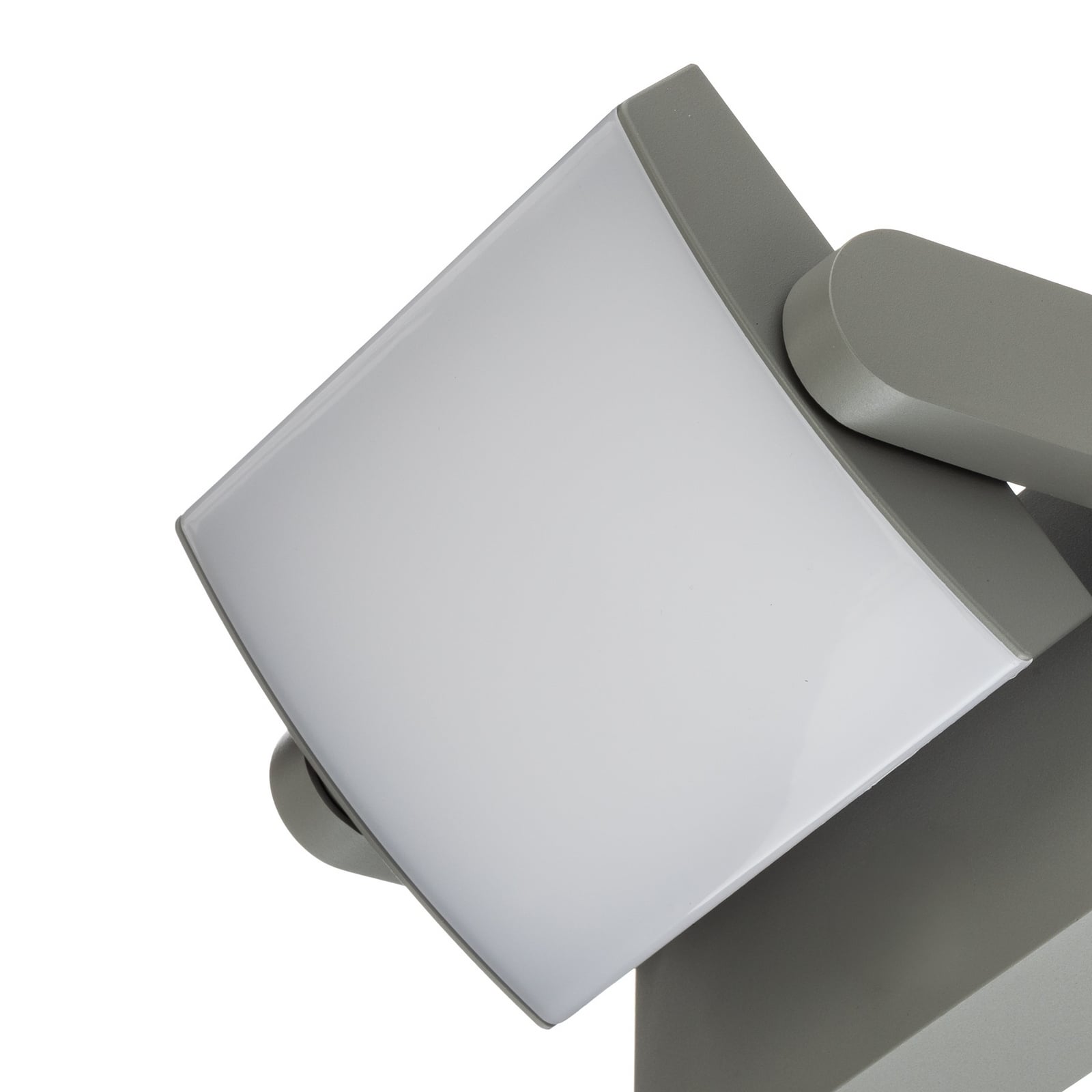 Sherin LED-utomhusvägglampa, IP54, grå, vridbar – Lindby