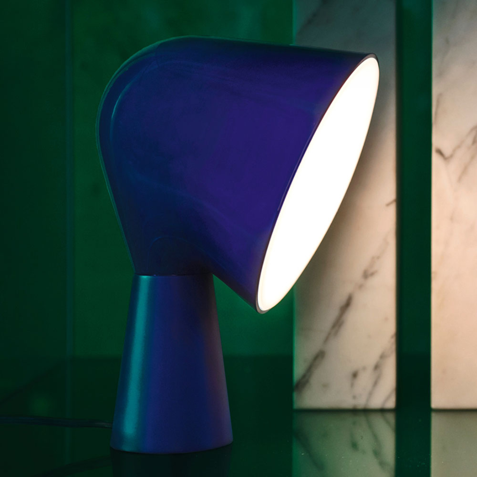 Foscarini Binic designová stolní lampa, modrá