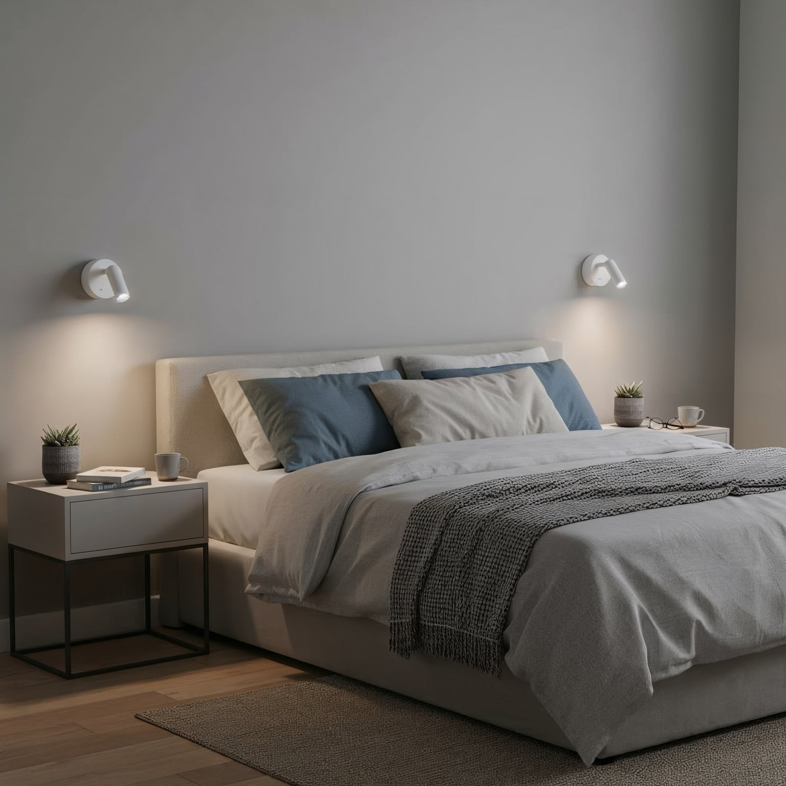 Ideal Lux LED nástěnné bodové svítidlo Bean Round, bílé, kovové, otočné