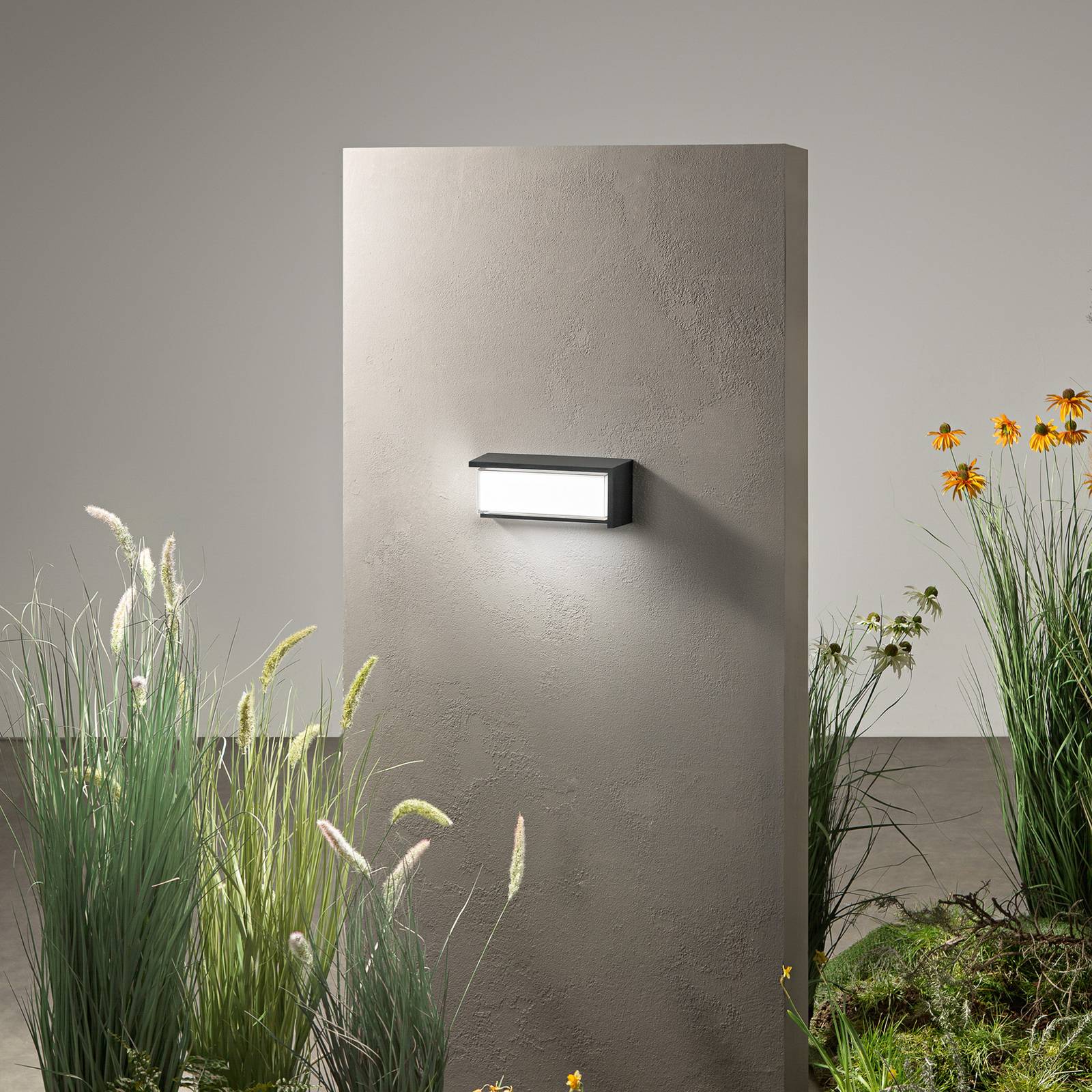 LED-Außenwandlampe BLOCK, schwarz, 32 cm Kunststoff, CCT günstig online kaufen
