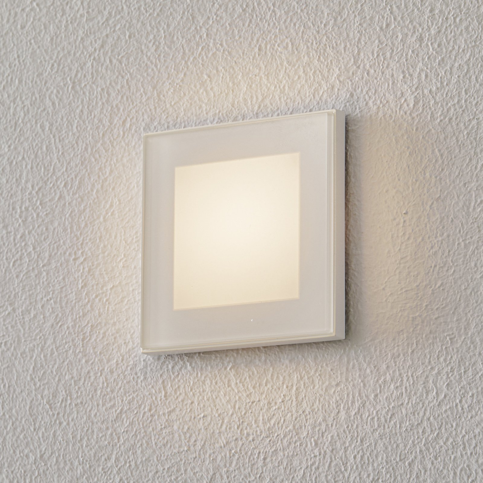 Bega LED wand inbouwlamp, hoekig met frame