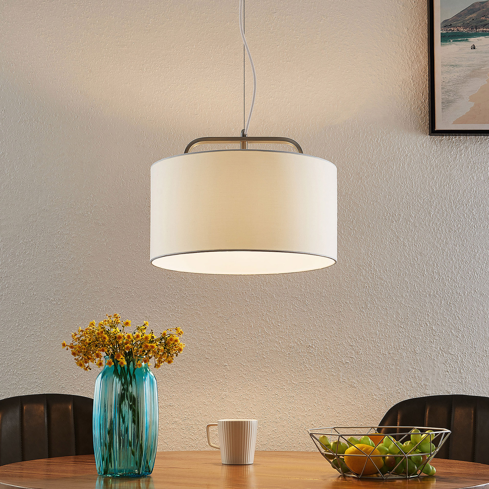 Lindby Jevanna lámpara colgante, 1 luz, blanco