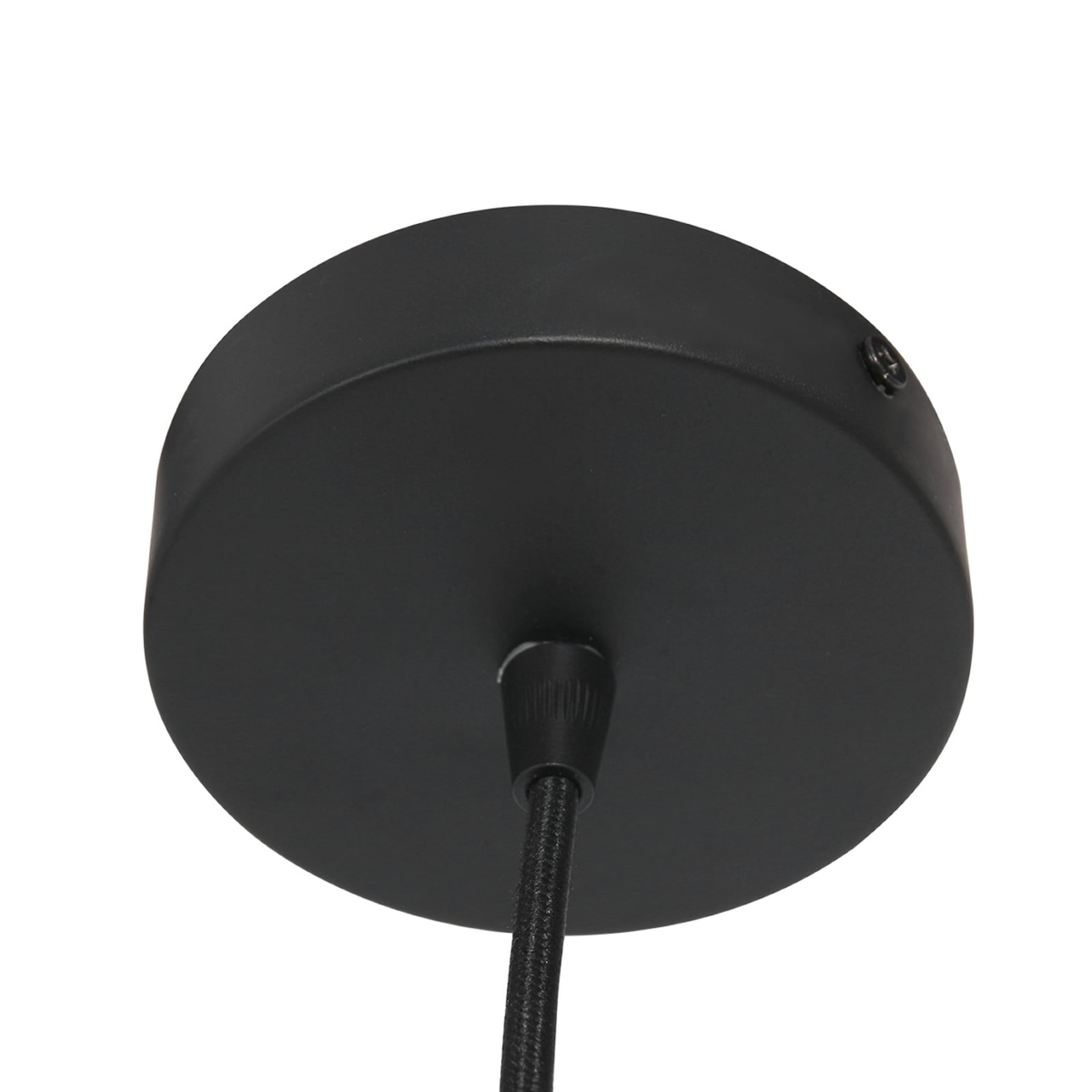 Żyrandol Sparkled Light, klosz z plecionki w kolorze czarnym i drewnianym