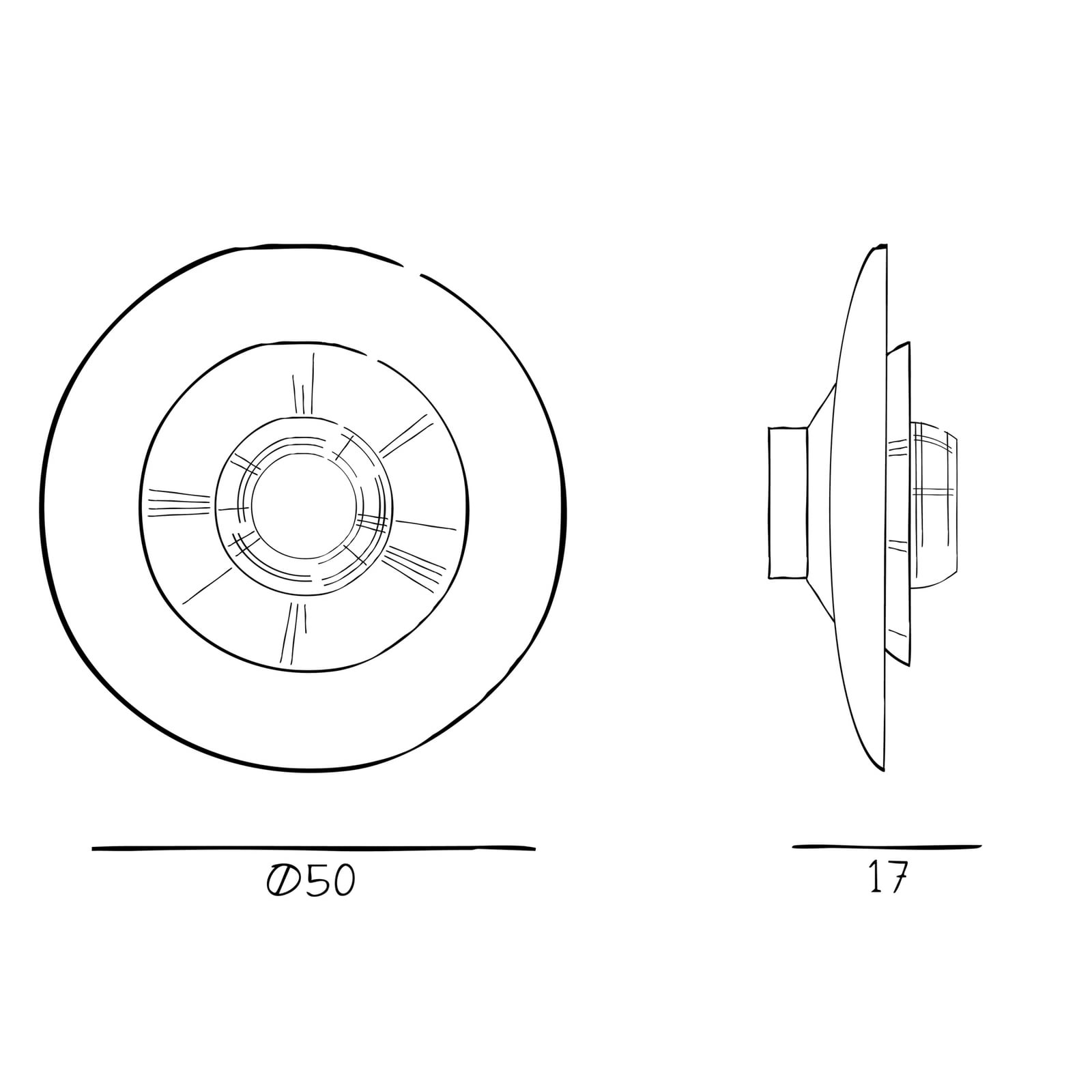 Disco Rama wall light, clear, glass, E27 - DESIGN BY US