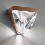 Fabbian Tripla - Kristalna stenska svetilka LED, bronasta