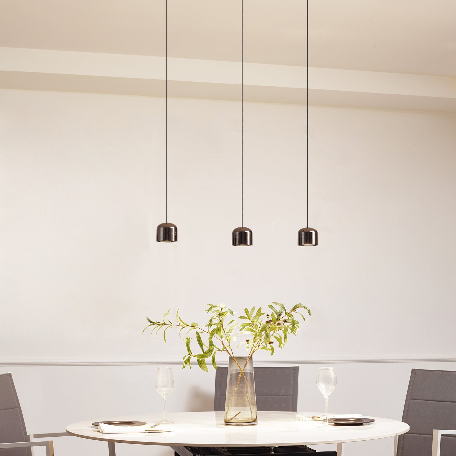 Track lighting system 48V Lumaro, pendant, cylinder, 3-bulb black