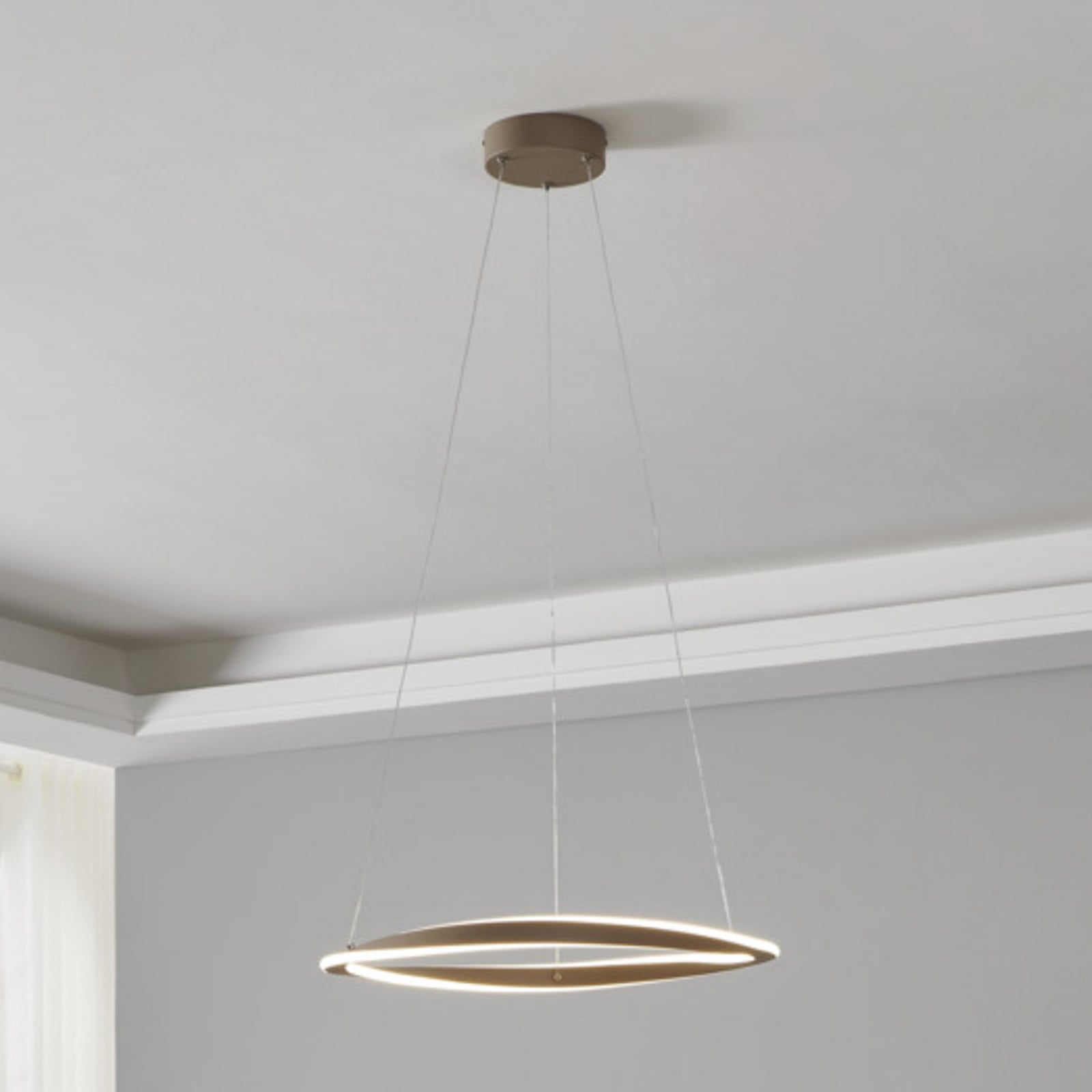 EGLO LED hanglamp CAMEROTA, beige, Ø 57 cm, afstandsbediening EGLO LED hanglamp CAMEROTA, beige, Ø 57 cm, afstandsbediening