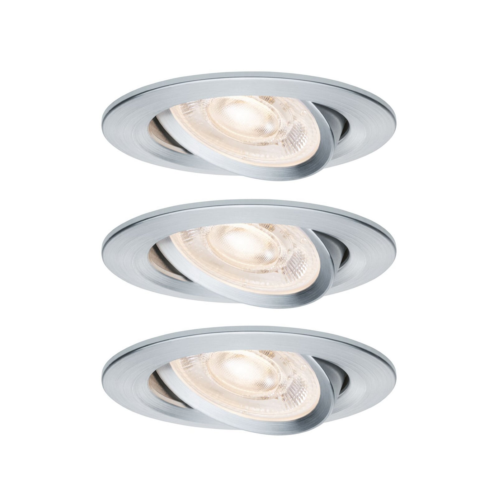 Paulmann indbygningslampe NOVA aluminium 8 cm, drejelig, 827 stepdim 3x