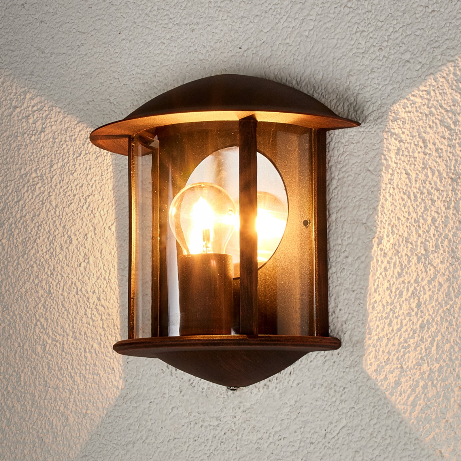 Rdzawa zewnętrzna lampa LED ścienna Maelis 