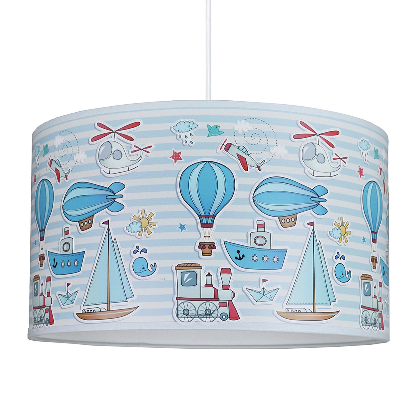 Columb hanging light, blue with motifs