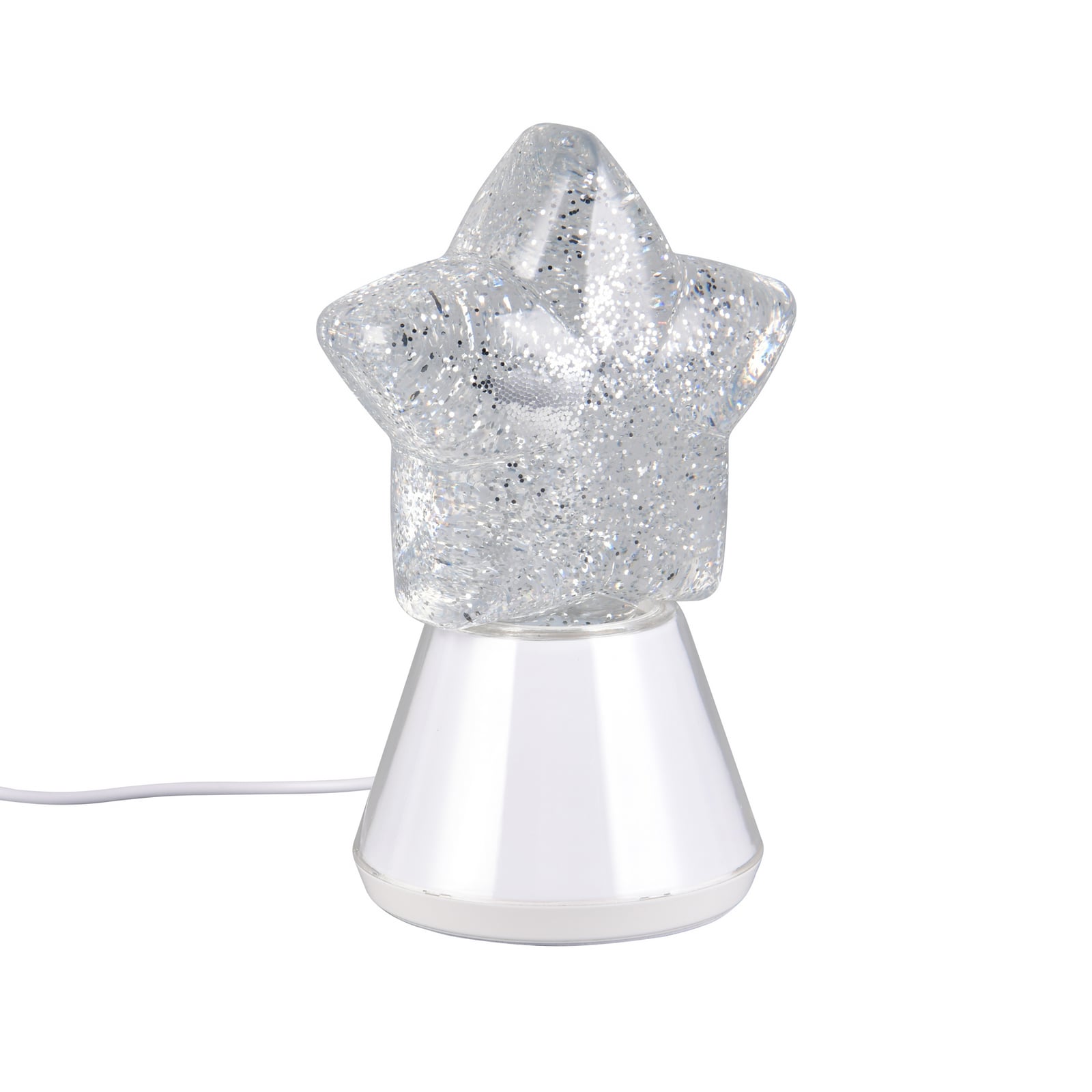 LED-bordlampe Estella Stern, røykfarget, plast, USB-kontakt