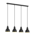 Jasminka 4 Lámpara Colgante Black/Gold - Lindby