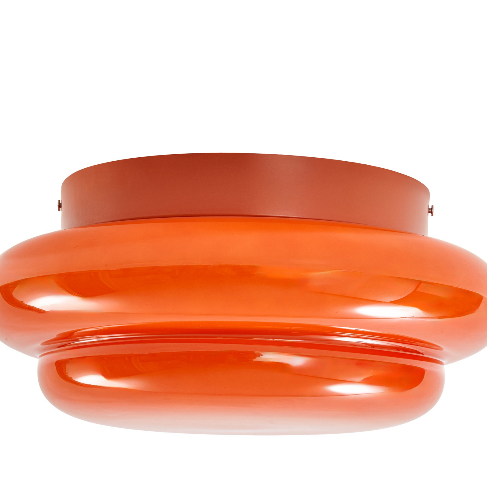 Plafonnier Leilani, orange, E27, Ø 35 cm, verre - Lucande Plafonnier Leilani, orange, E27, Ø 35 cm, verre - Lucande