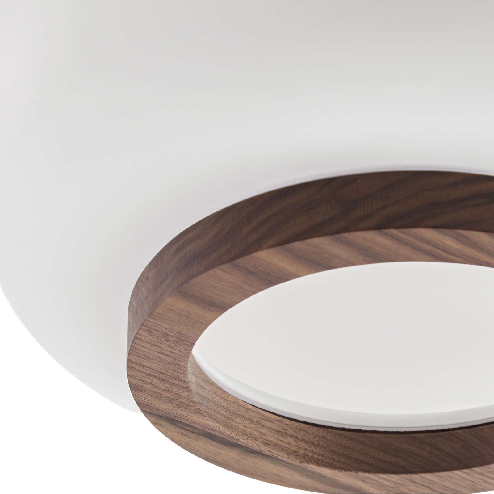 Shiro LED plafondlamp, Ø 28 cm, hout/glas, CCT - Quitani