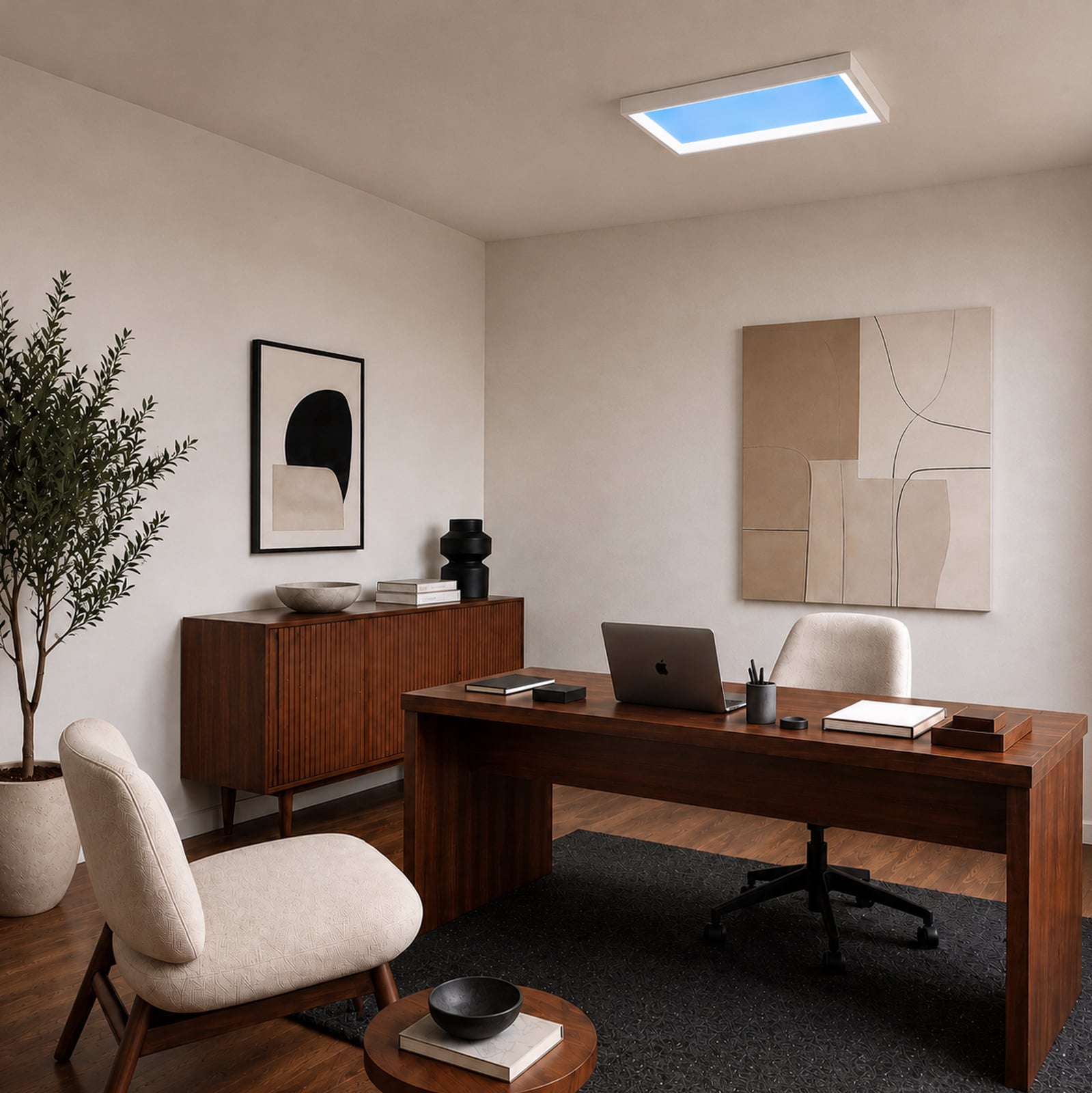 Lucande Sky plafondlamp met daglicht, 60 x 30 cm, dimbaar Lucande Sky plafondlamp met daglicht, 60 x 30 cm, dimbaar