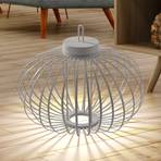JUST LIGHT. LED-bordlampe Akuba grå-beige 37 cm bambus