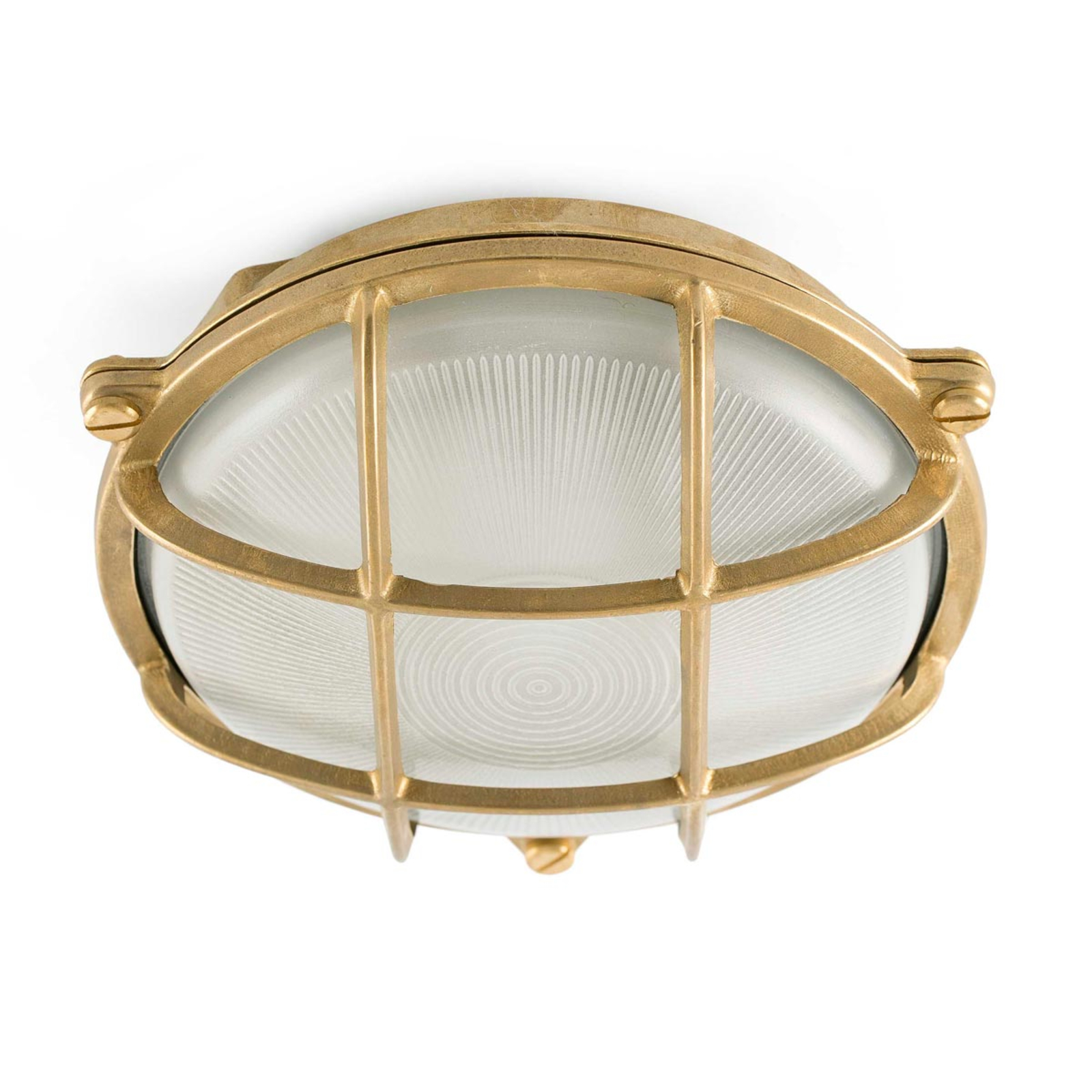 Noray round bulkhead wall light, brass-coloured