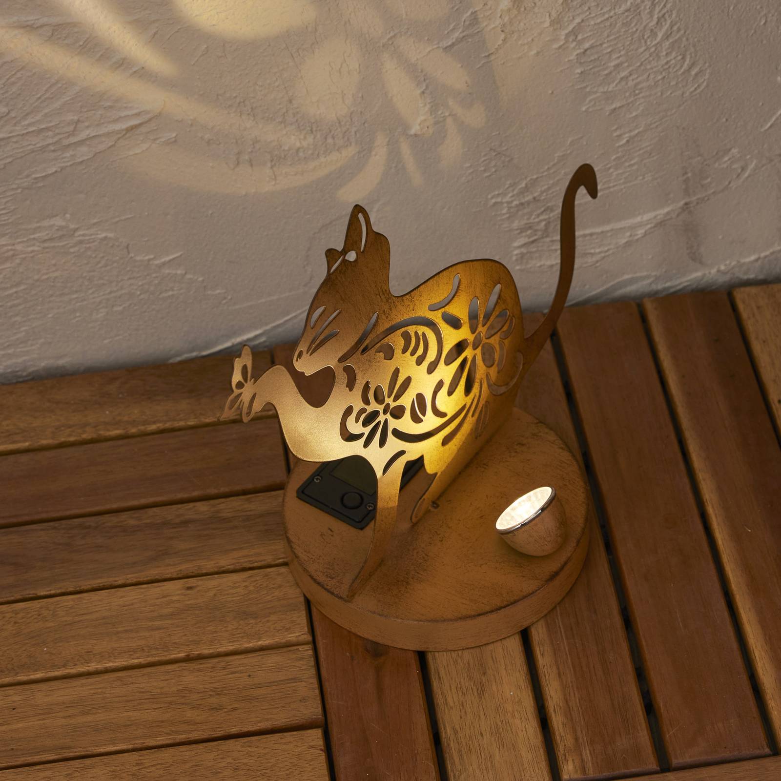 Lampa dekoracyjna LED z zasilaniem słonecznym Oxicat, wysokość 30 cm, kolor