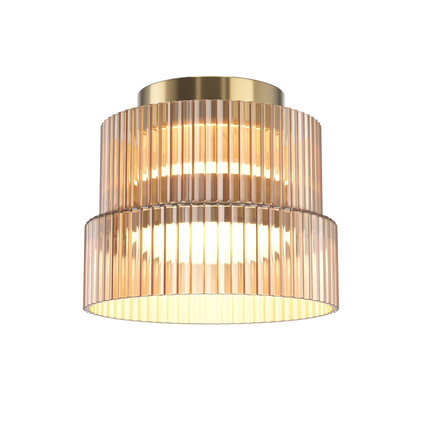 LED-Deckenlampe SCALA, braun/bronze, Ø 15 cm, Glas, dimmbar