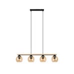 Enrique Hanglamp Amber/Black/Oak - Lindby